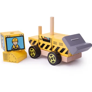 Clearance Stacking Bulldozer Traditional Wooden Toys | Building & Stacking Toys