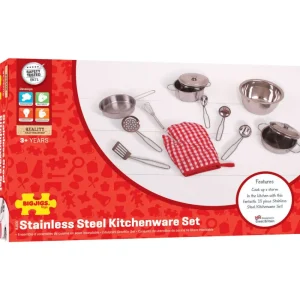 Sale Stainless Steel Kitchenware Set Play Shop Cook And Share | Pretend Play Kitchens