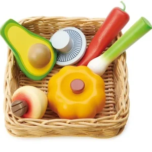Online Veggie Basket Wooden Toy Food Sets | Shopping Role Play