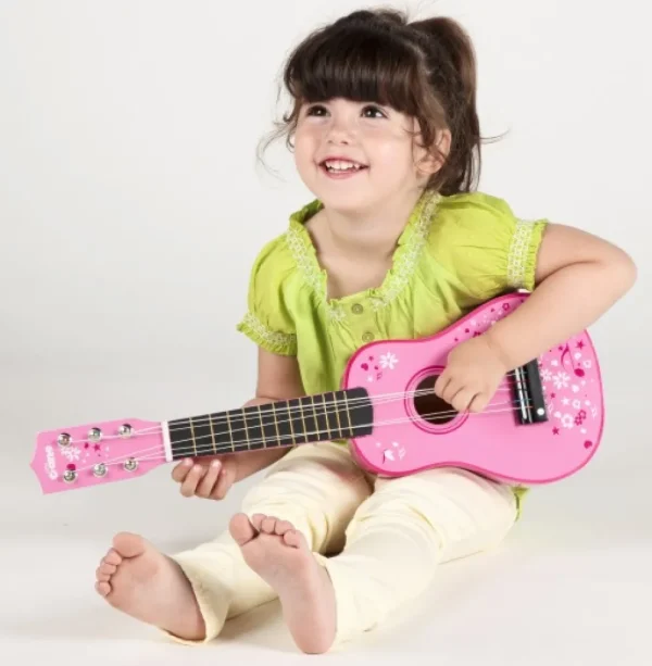 New Pink Guitar Traditional Wooden Toys | Gifts For 5 Yr Olds