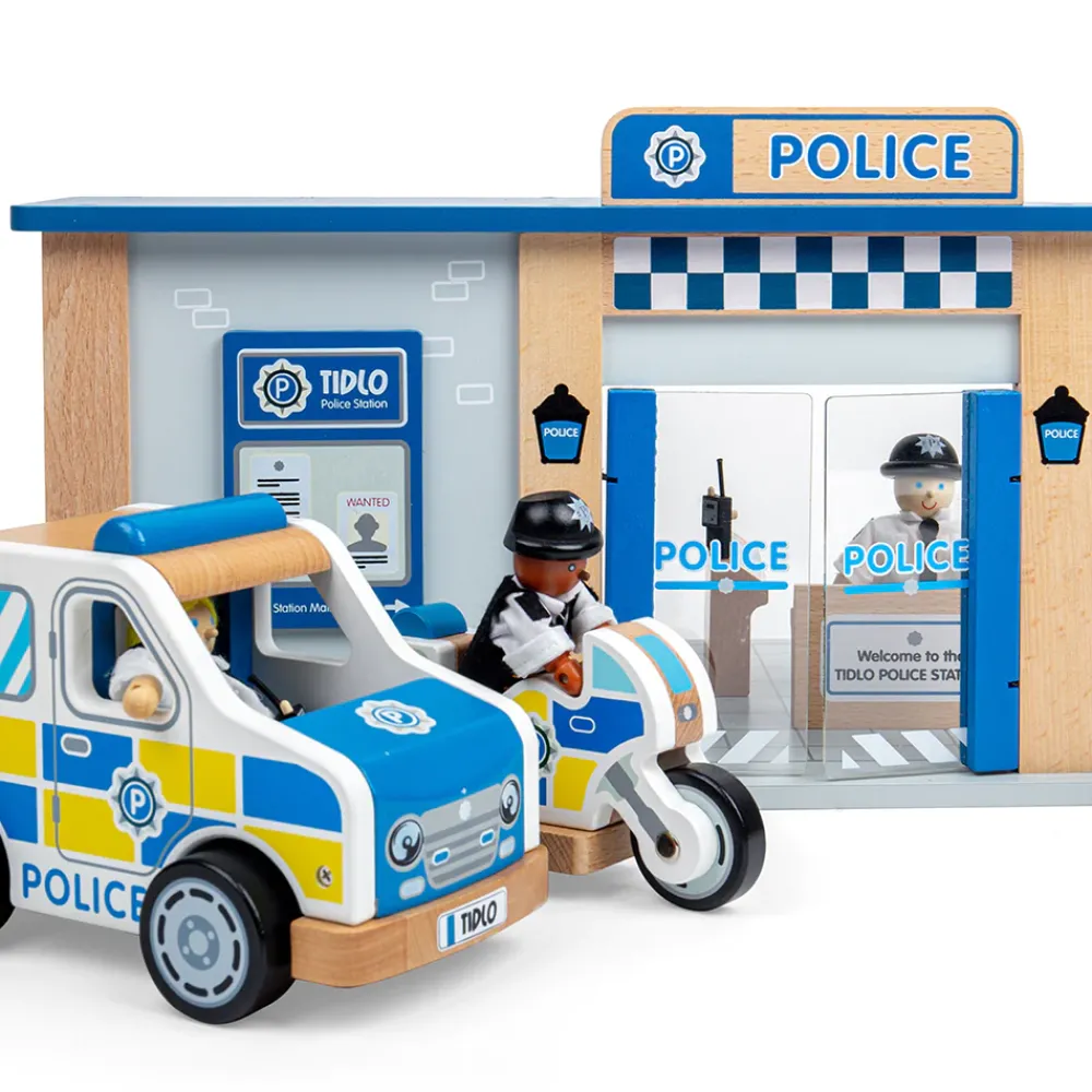 tidlo_police_playset_bund_4.webp Clearance Police Playset Bundle Kids Kids Toy Bundles | Wooden Toy Cars For Children