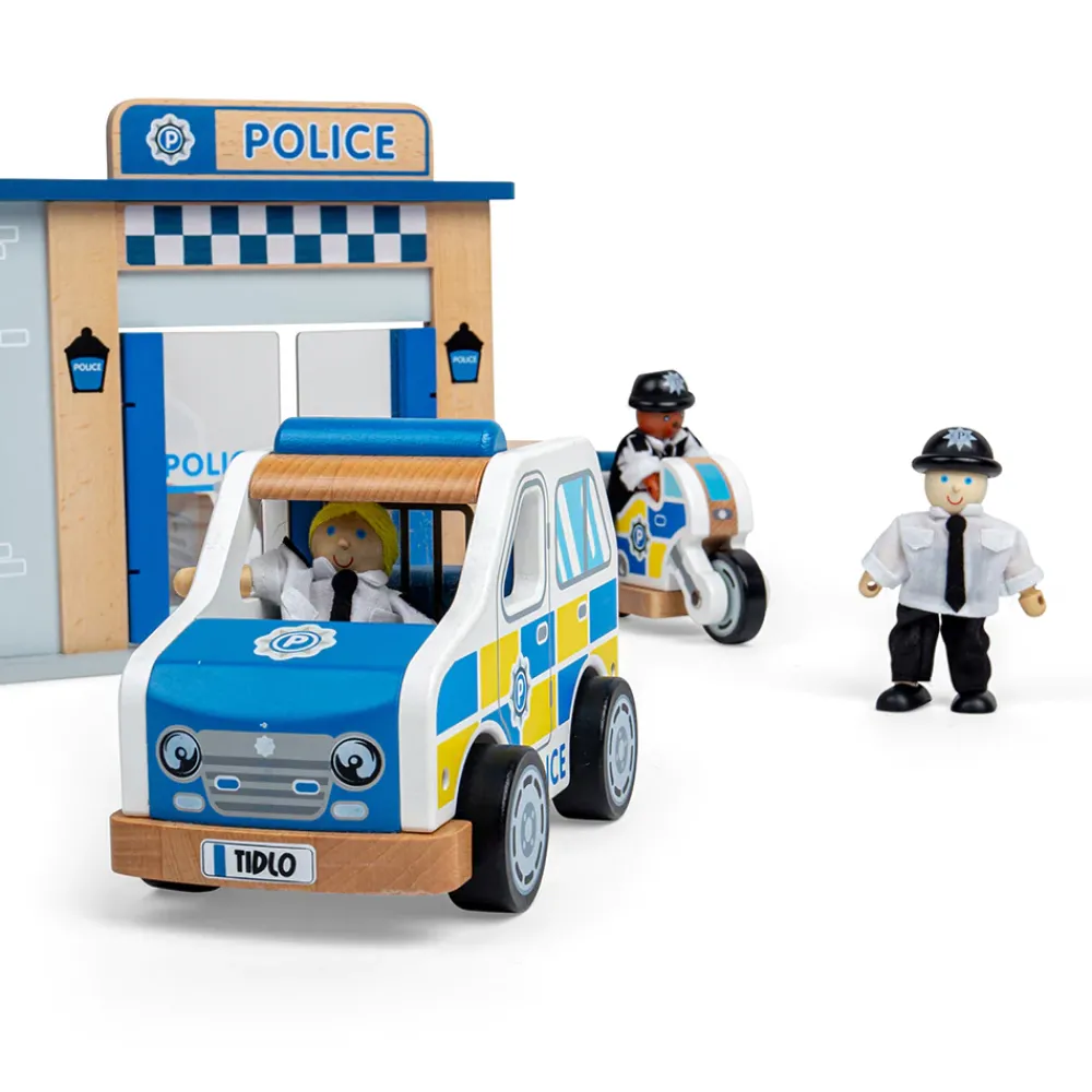 tidlo_police_playset_bund_5.webp Clearance Police Playset Bundle Kids Kids Toy Bundles | Wooden Toy Cars For Children
