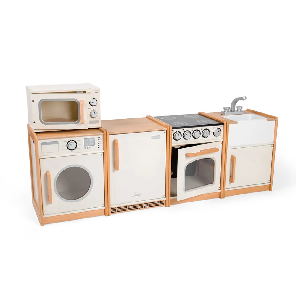 tidlo_white_play_kitchen__7.webp Discount White Play Kitchen Bundle Kids Play Shop Cook And Share | Wooden Toy Food Sets
