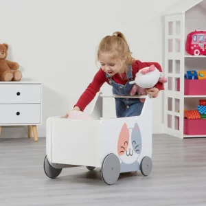 Hot Toddler Wooden Push Along Walker | Cat and Dog Push Along Kids Kid’s Furniture | Baby Walkers