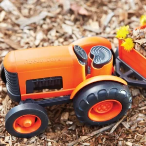 Clearance Tractor Orange Wooden Toy Cars For Children
