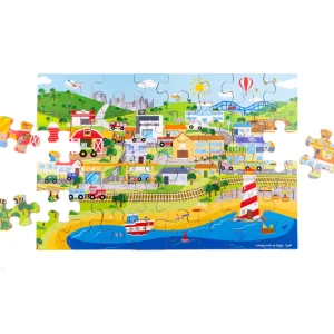 Fashion Transport Town Floor Puzzle Wooden Puzzles And Activity Toys | Children's Wooden Puzzles