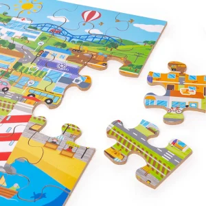 Fashion Transport Town Floor Puzzle Wooden Puzzles And Activity Toys | Children's Wooden Puzzles