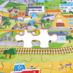 Fashion Transport Town Floor Puzzle Wooden Puzzles And Activity Toys | Children's Wooden Puzzles