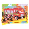 Hot Tray Puzzle Fire Engine Wooden Puzzles And Activity Toys | Children's Wooden Puzzles