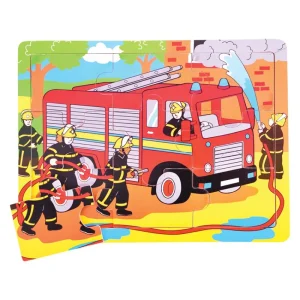Hot Tray Puzzle Fire Engine Wooden Puzzles And Activity Toys | Children's Wooden Puzzles