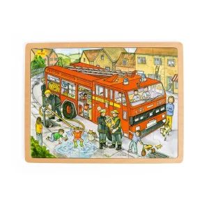 Best Tray Puzzle Fire Engine Wooden Puzzles And Activity Toys | Children's Wooden Puzzles