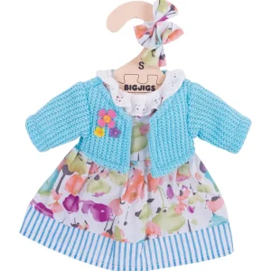 Clearance Turquoise Cardigan and Dress (for Size Small Doll) Soft Rag Dolls | Soft Toys