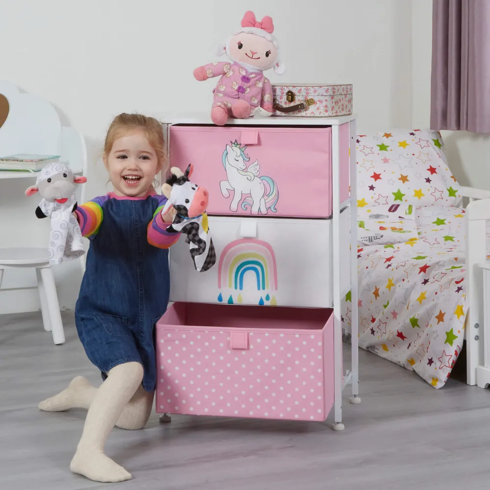 unicorn__drawer_kids_stor_1.webp Best Unicorn 3 Drawer Kids Storage Chest Kids Kid’s Furniture