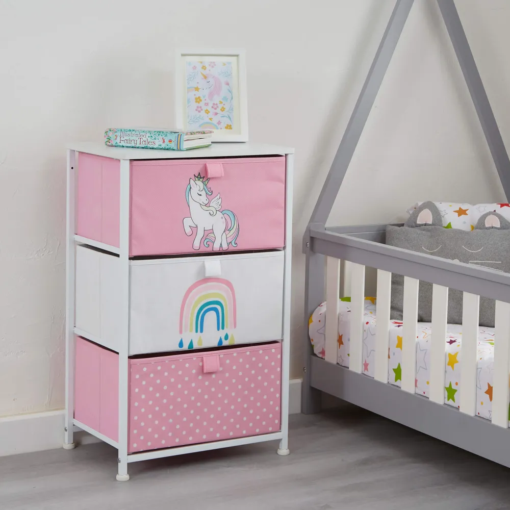 unicorn__drawer_kids_stor_2.webp Best Unicorn 3 Drawer Kids Storage Chest Kids Kid’s Furniture