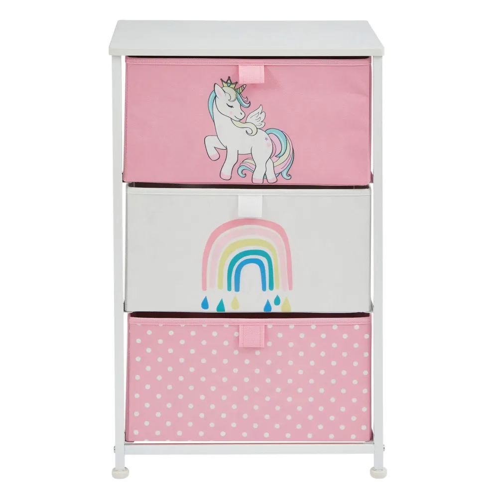 unicorn__drawer_kids_stor_6.webp Best Unicorn 3 Drawer Kids Storage Chest Kids Kid’s Furniture