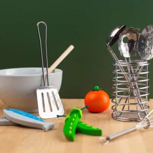 New Utensil Pot Wooden Toy Food Sets | Shopping Role Play