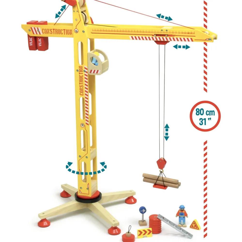 vilac_large_crane_1.webp Outlet Vilac Large Crane Traditional Wooden Toys | Toys For 4 Year Olds