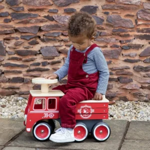 Outlet Vilac Ride On Firetruck Ride On Cars | Wooden Push And Pull Along Toys