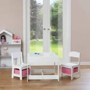 Sale White Table and Chairs with Storage Bins Kids Kid’s Furniture