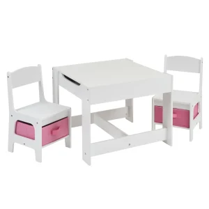 Sale White Table and Chairs with Storage Bins Kids Kid’s Furniture