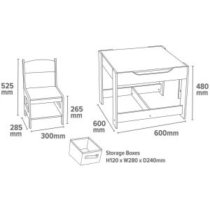 Sale White Table and Chairs with Storage Bins Kids Kid’s Furniture