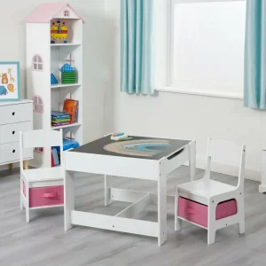 Sale White Table and Chairs with Storage Bins Kids Kid’s Furniture