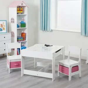Sale White Table and Chairs with Storage Bins Kids Kid’s Furniture