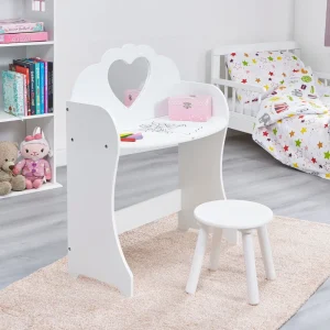 Outlet White Wooden Dressing Table and Stool Kids Kid’s Furniture