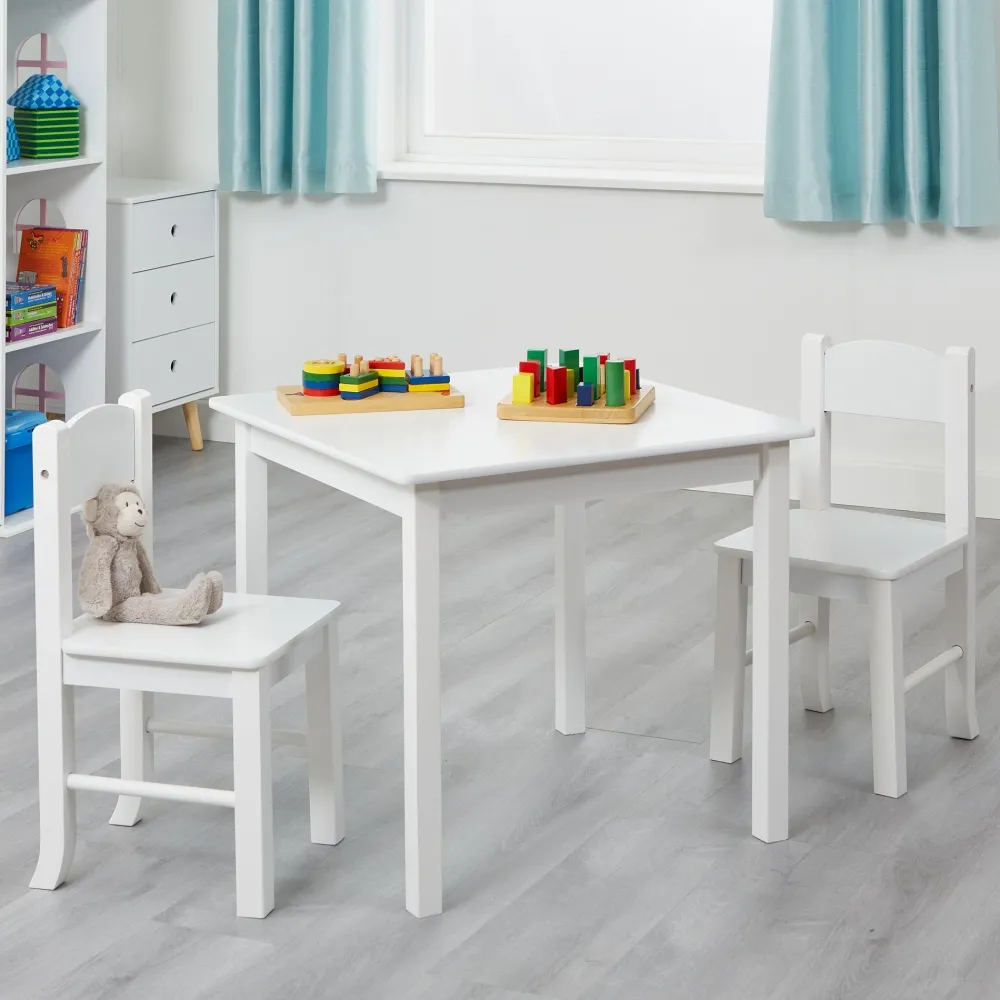 white_wooden_table_and_ch_1.webp New White Wooden Table and Chair Set Kids Kid’s Furniture