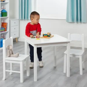 New White Wooden Table and Chair Set Kids Kid’s Furniture
