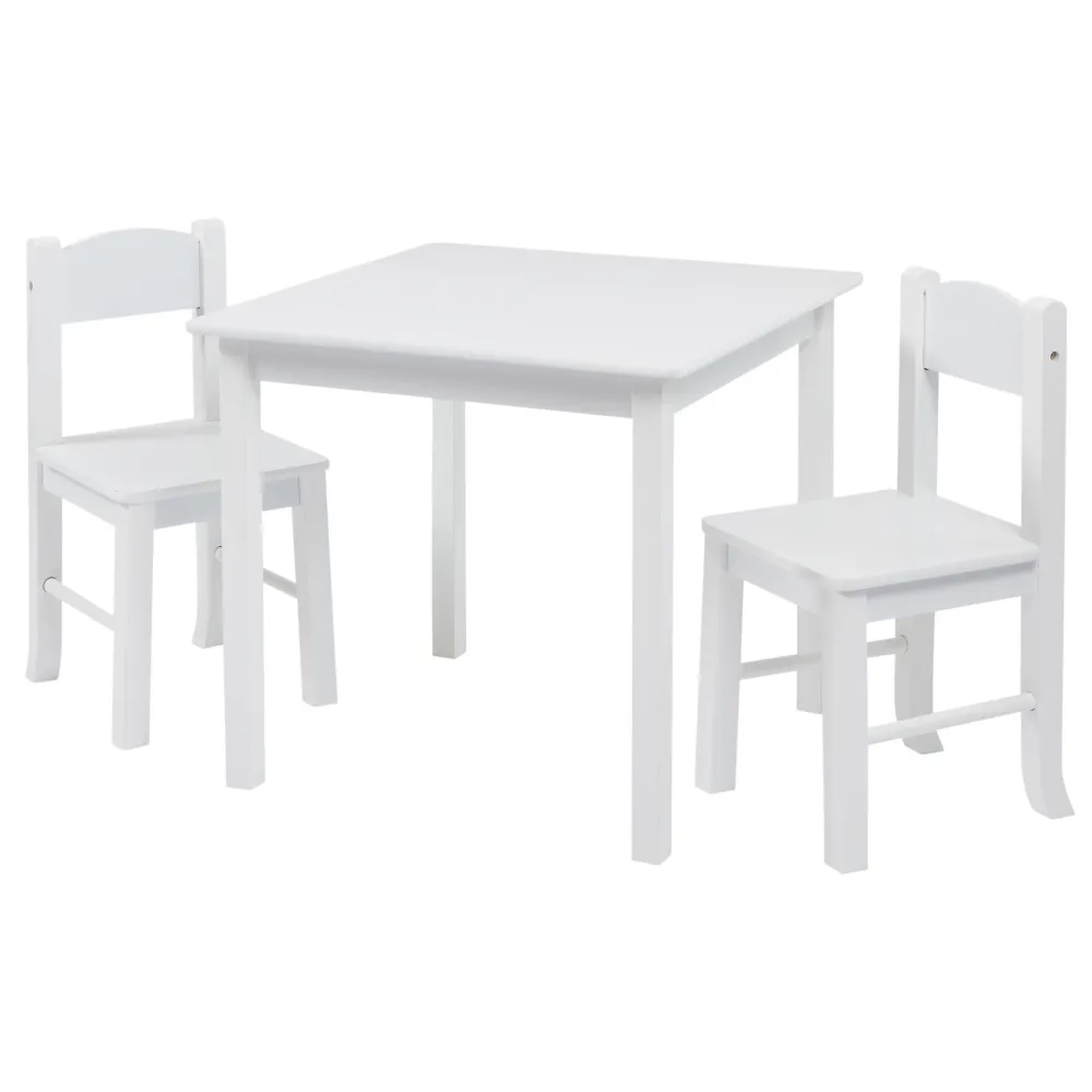 white_wooden_table_and_ch_3.webp New White Wooden Table and Chair Set Kids Kid’s Furniture