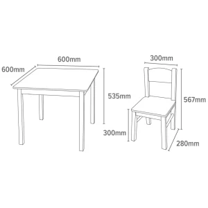 New White Wooden Table and Chair Set Kids Kid’s Furniture