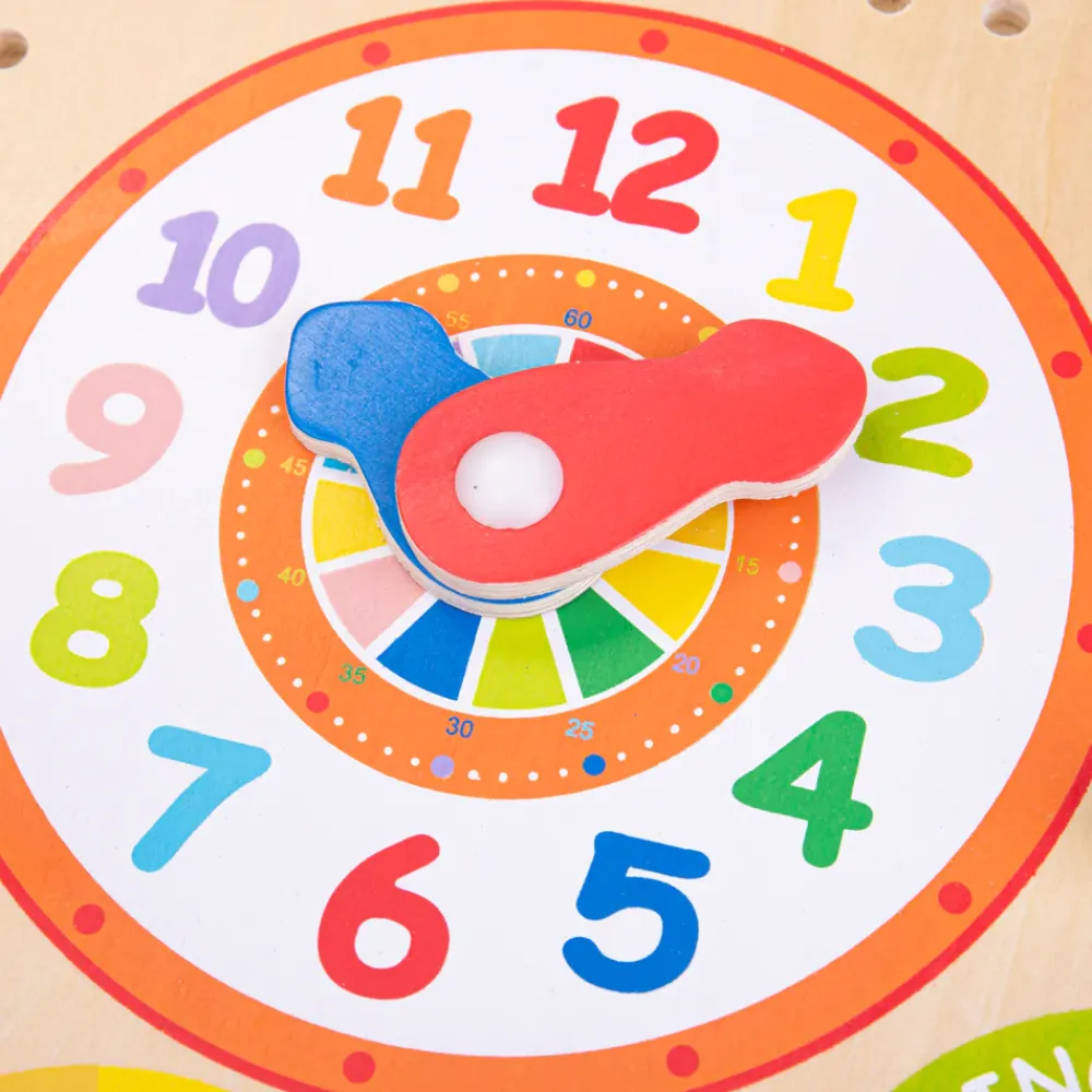 wooden_clock_and_calendar_1.webp Outlet Wooden Clock and Calendar Kids Traditional Wooden Toys | Activity Toys & Games