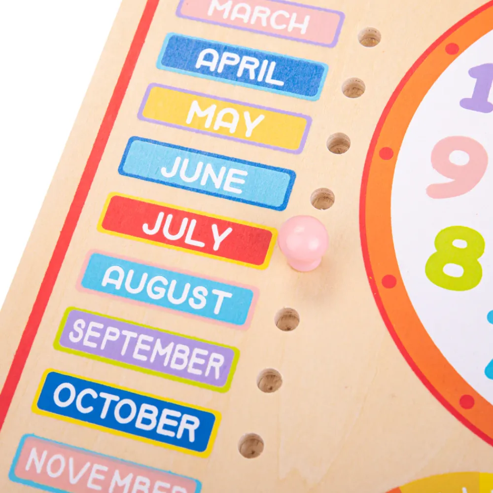 wooden_clock_and_calendar_2.webp Outlet Wooden Clock and Calendar Kids Traditional Wooden Toys | Activity Toys & Games