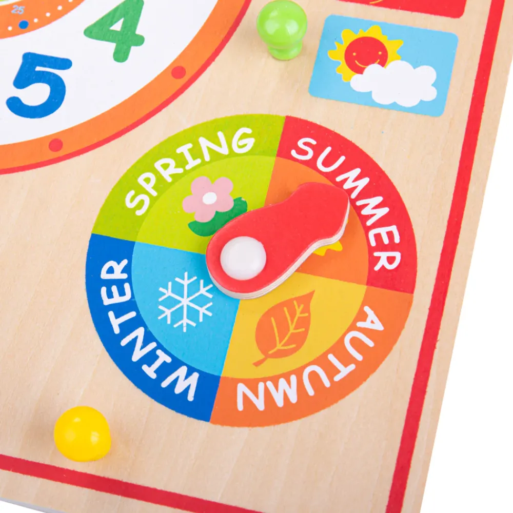 wooden_clock_and_calendar_3.webp Outlet Wooden Clock and Calendar Kids Traditional Wooden Toys | Activity Toys & Games