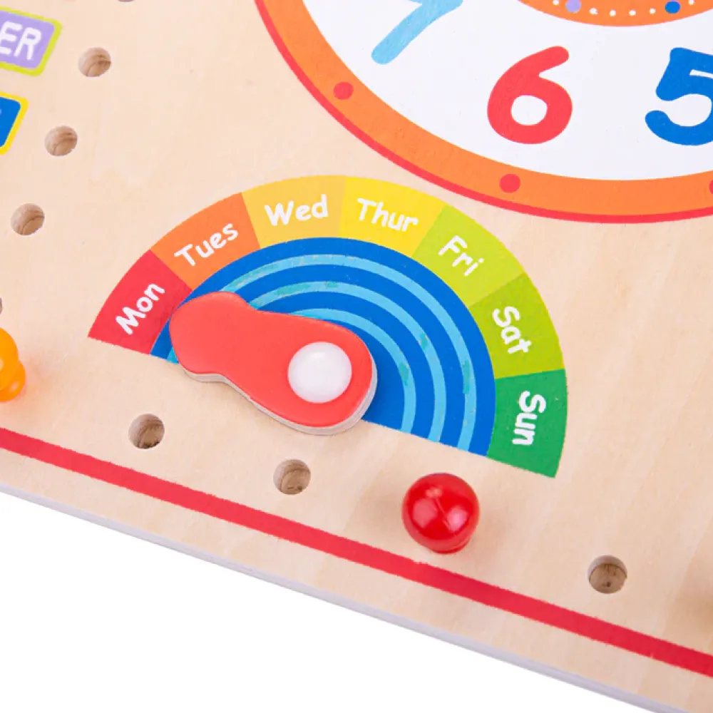 wooden_clock_and_calendar_4.webp Outlet Wooden Clock and Calendar Kids Traditional Wooden Toys | Activity Toys & Games