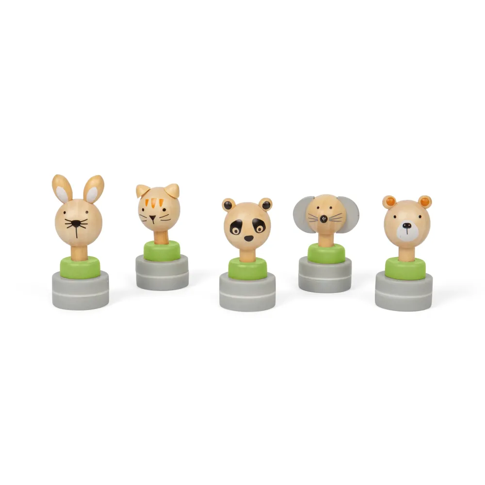 wooden_ink_stampers__pack_1.webp Clearance Wooden Ink Stampers (5 Pack) Kids Gifts For 5 Yr Olds | Gifts For 3 Year Olds