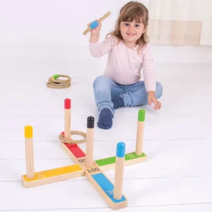 Clearance Wooden Quoits Traditional Wooden Games