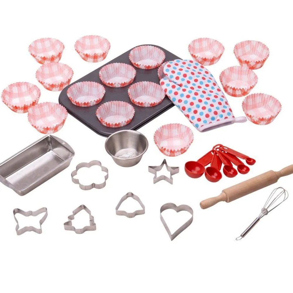 young_chefs_baking_set_1.webp Fashion Young Chef’s Baking Set Pretend Play Kitchens | Wooden Toy Food Sets